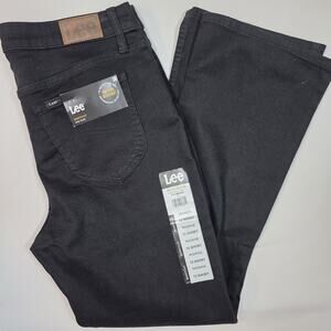 Lee Womens Bootcut Jeans Size 12 Short Black Mid Rise Friction Resistant NWT